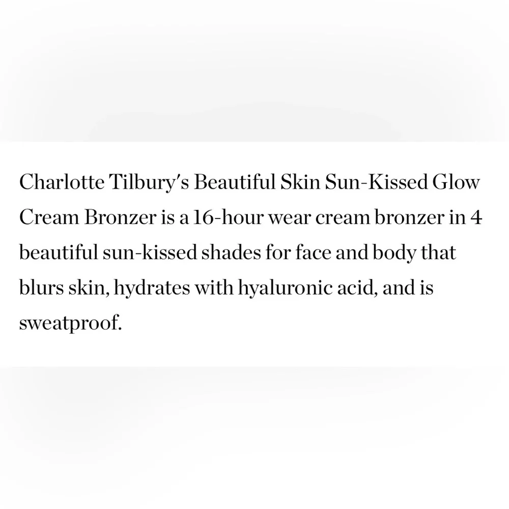 ONLY 1! Charlotte Tilbury Beautiful Skin Sun-Kissed Glow Bronzer 1 FAIR 🪞 NEW
